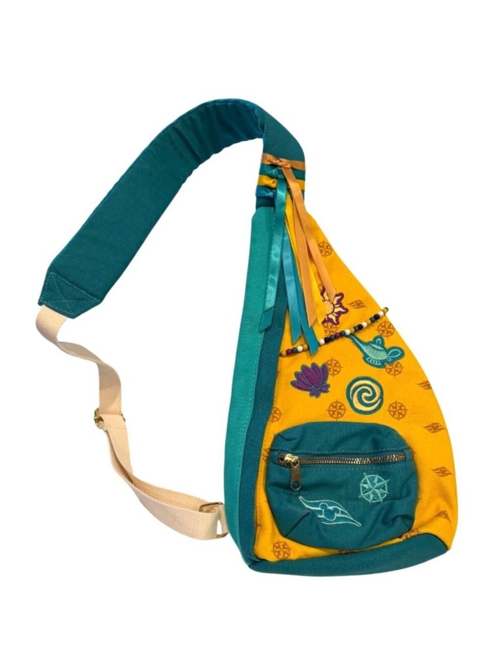 Disney Cruise Line Beach Theme Teal Yellow Slingback Crossbody Bag NWT